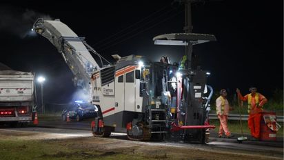 Provincia avanza en la reparación y repavimentación de Autopista en la salida de la ciudad de Santa Fe