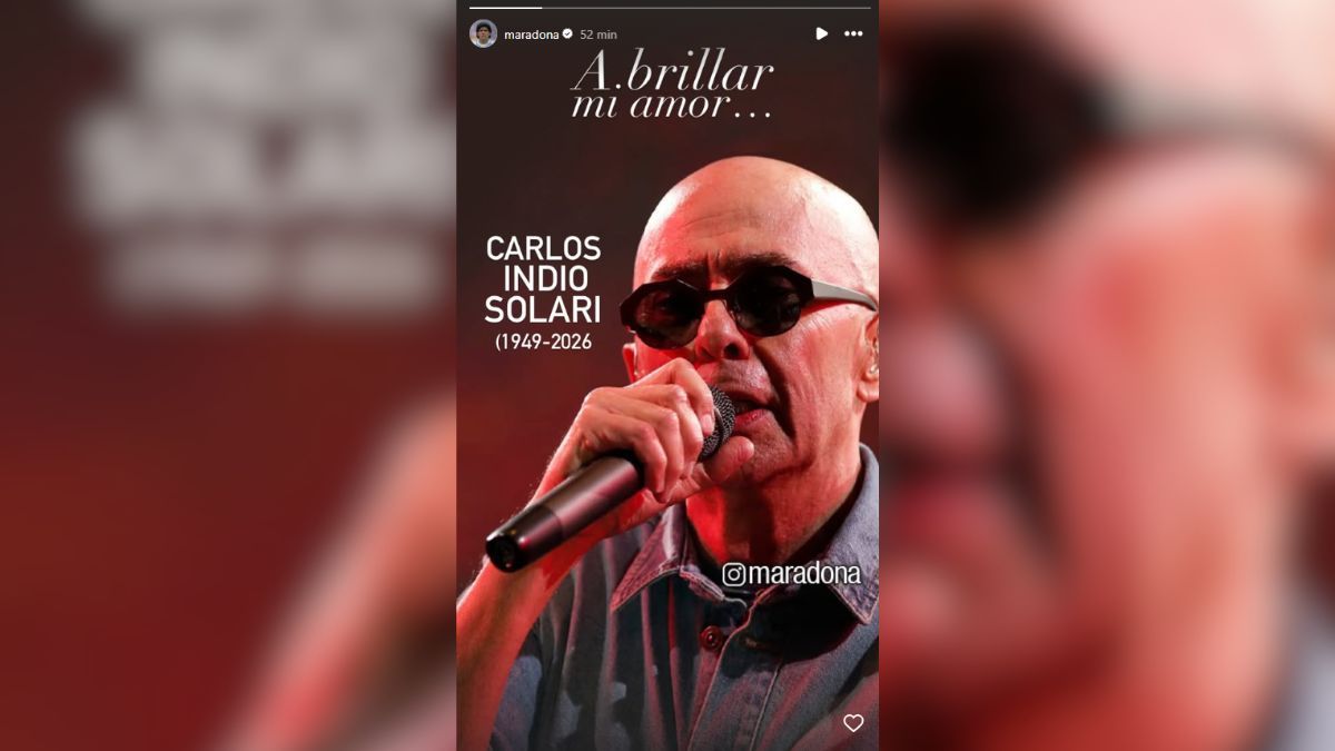 Desde la cuenta oficial de Maradona, despidieron al Indio Solari. Desde la cuenta oficial de Maradona, despidieron al Indio Solari.