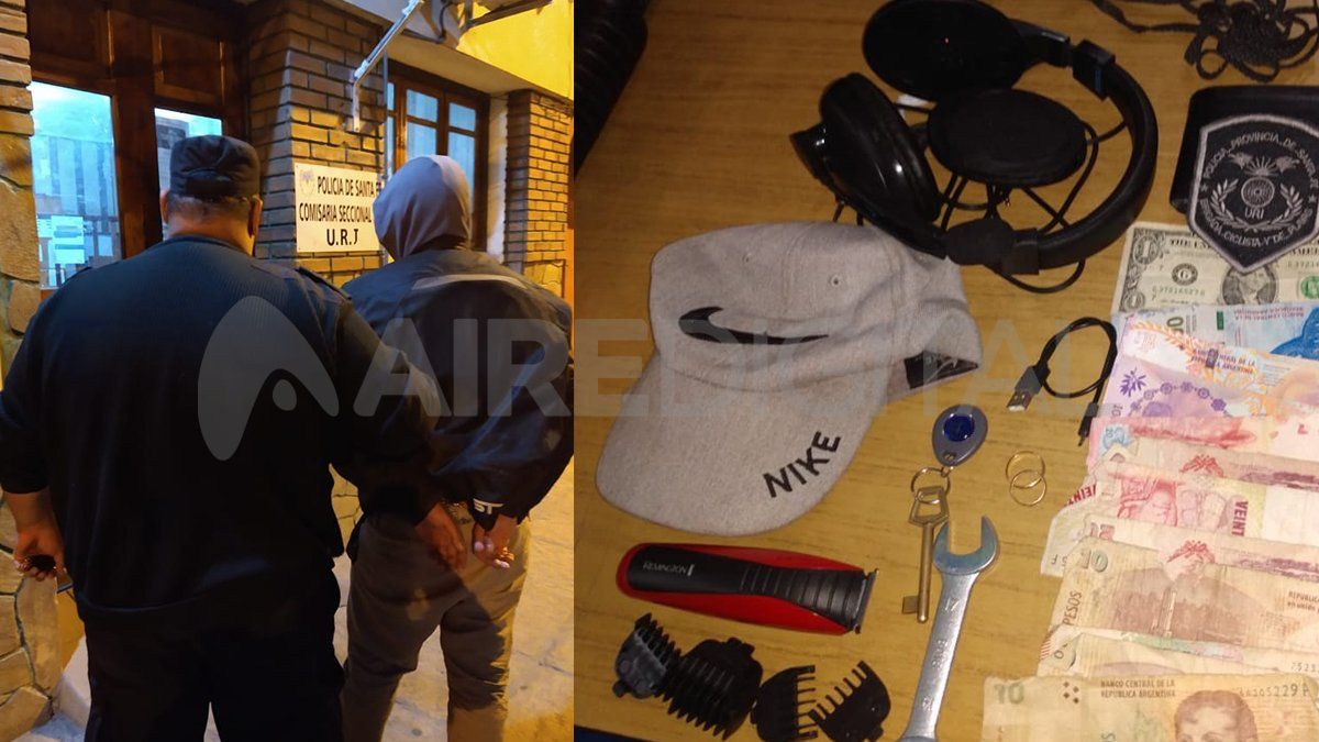 Uno de los ladrones detenidos fue identificado como A.R. de 18 años quien al ser detenido tenía entre sus ropas algunas cosas que había sustraído de la vivienda. Lo trasladaron a la Comisaría Quinta.