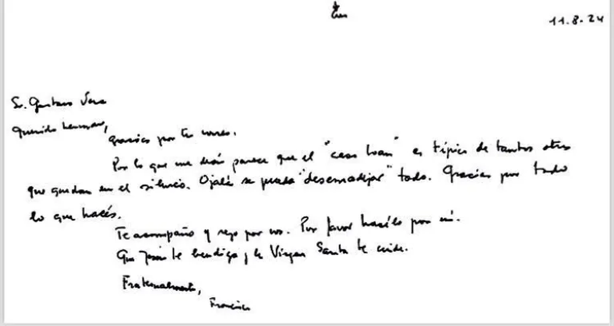 El Papa Francisco envió una carta de apoyo a Gustavo Vera, a quien Valdés dijo que va a denunciar. El Papa Francisco envió una carta de apoyo a Gustavo Vera, a quien Valdés dijo que va a denunciar.