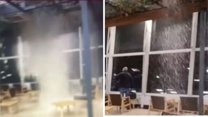 Se desplomó parte del techo de Aeroparque por la fuerte tormenta en Buenos Aires