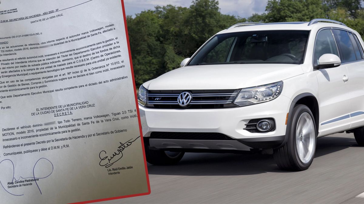 La camioneta Volkswagen modelo 2016 había sido comprada durante la gestión de José Corral para uso del intendente.
