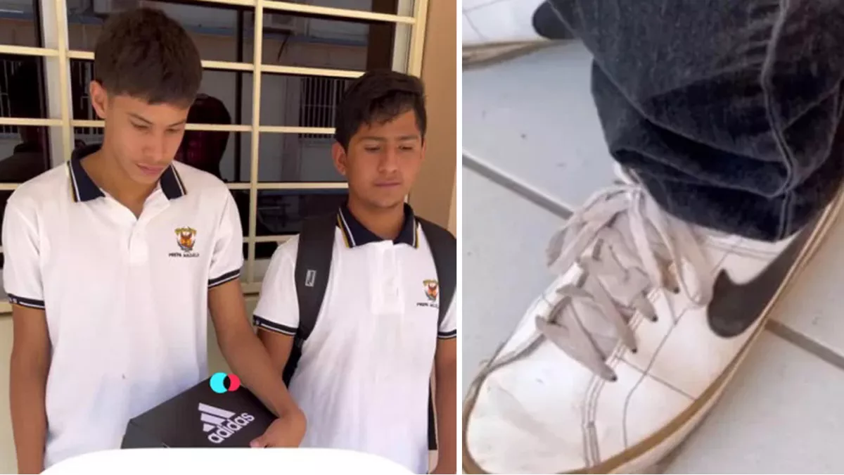 Su hijo le hacía bullying a un compañero por sus zapatillas truchas: su padre le dio una lección 