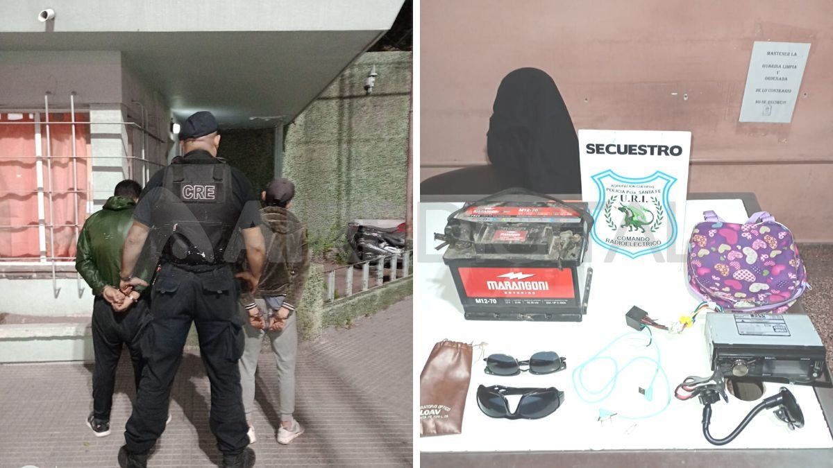 Dos jóvenes detenidos en el Barrio Schneider.