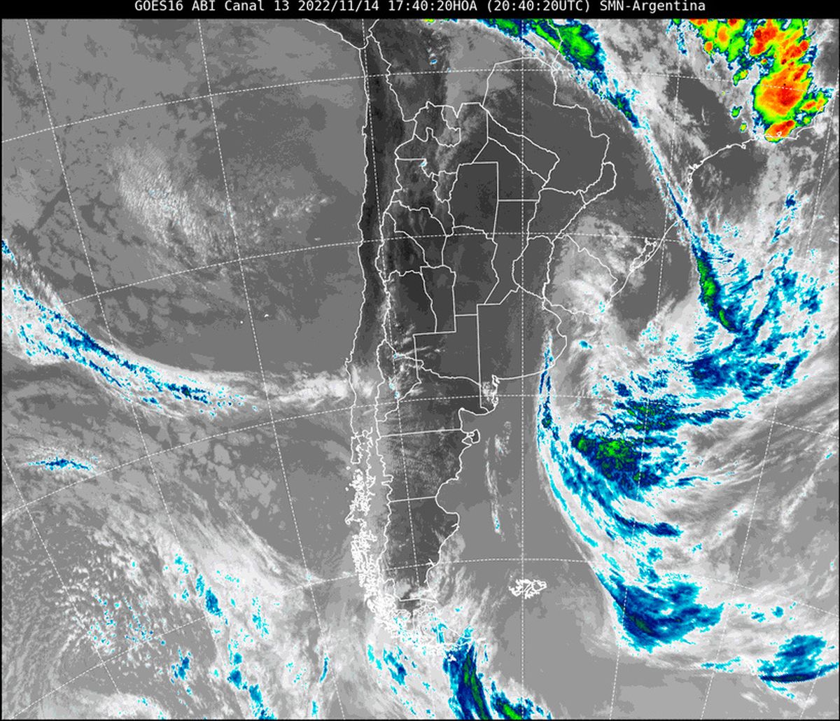 En la imagen satelital, se observa el cielo de nuestra provincia totalmente despejado.