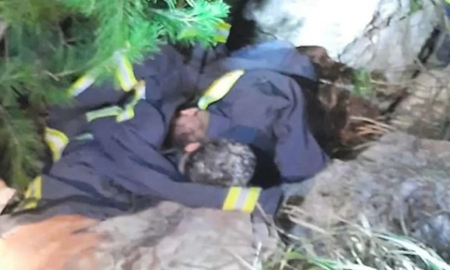 Volcaron la camioneta, la policía los buscó incansablemente y los encontró abrazados en una cueva Volcaron la camioneta, la policía los buscó incansablemente y los encontró abrazados en una cueva
