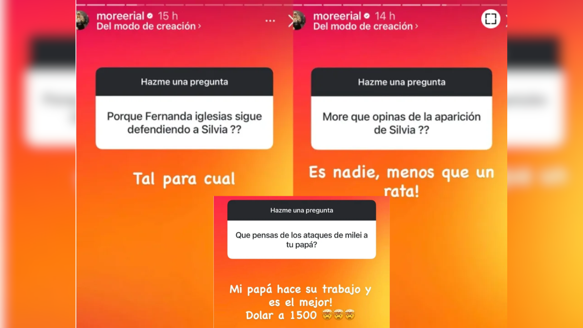 Morena Rial arremetió contra Silvia D’Auro y sorprendió al defender a su padre Morena Rial arremetió contra Silvia D’Auro y sorprendió al defender a su padre