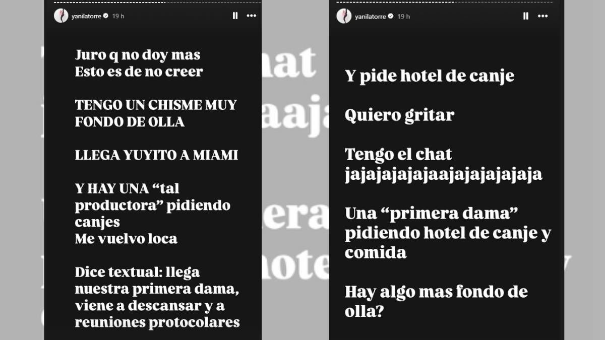 Los canjes que pidió Yuyito González según Yanina Latorre. Los canjes que pidió Yuyito González según Yanina Latorre.