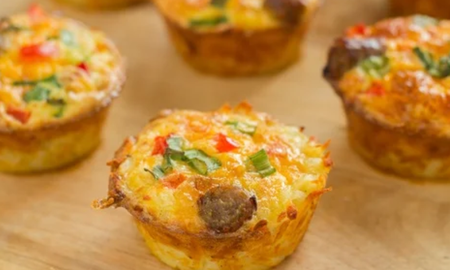 Receta de muffins de tortilla en microondas. Receta de muffins de tortilla en microondas.