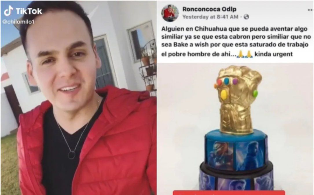 Pidió una torta inspirada en el guante de Thanos
