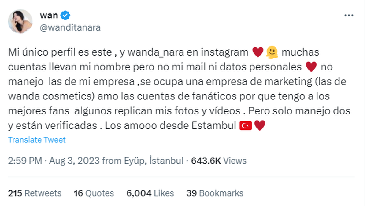 Wanda Nara negó tener una cuenta trucha. Wanda Nara negó tener una cuenta trucha.