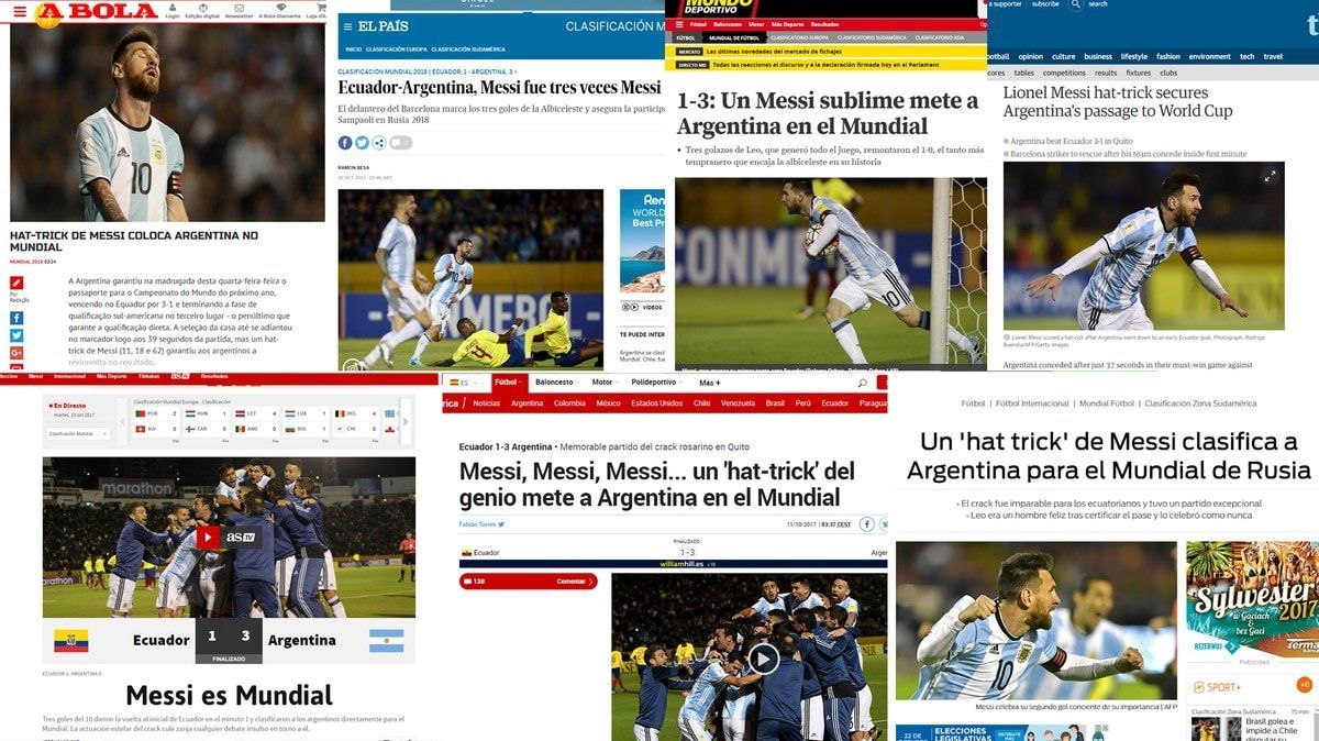 Messi, protagonista de los portales alrededor del planeta