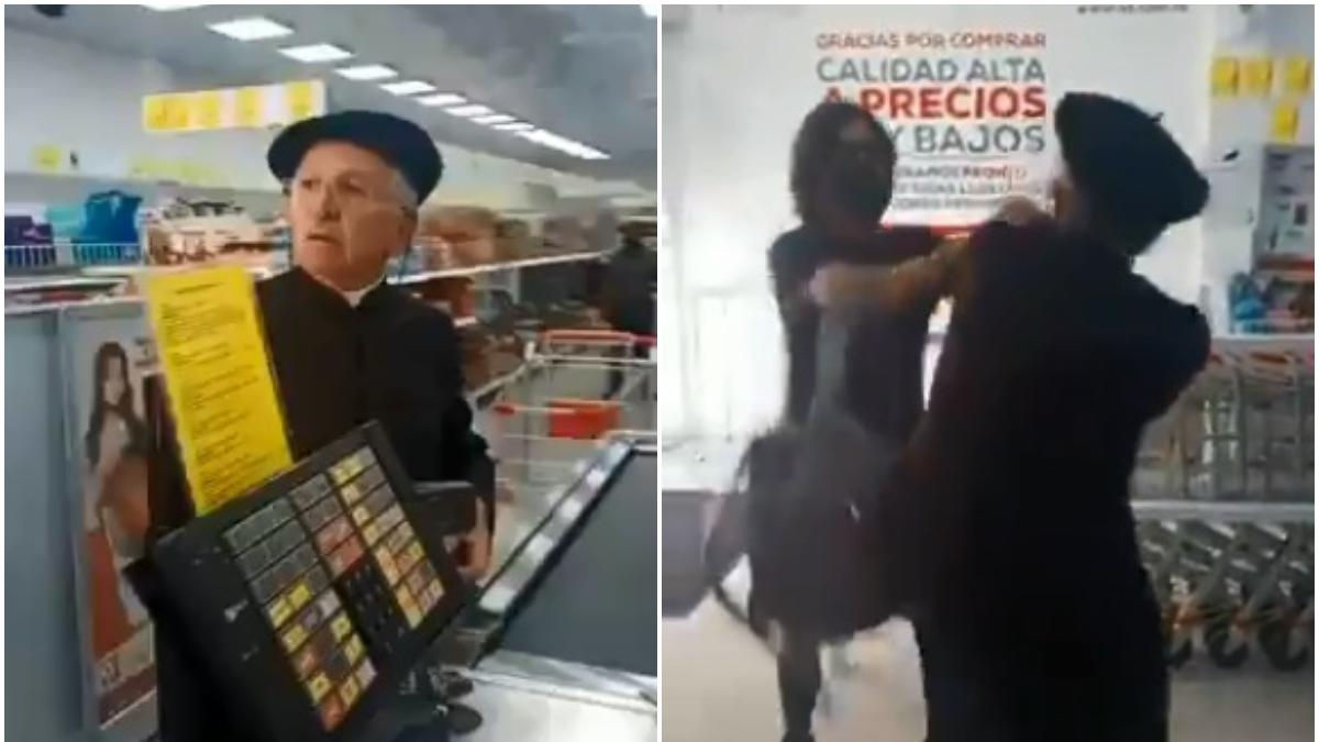 Un sacerdote golpeó a empleadas de un supermercado que le reclamaron que usara barbijo