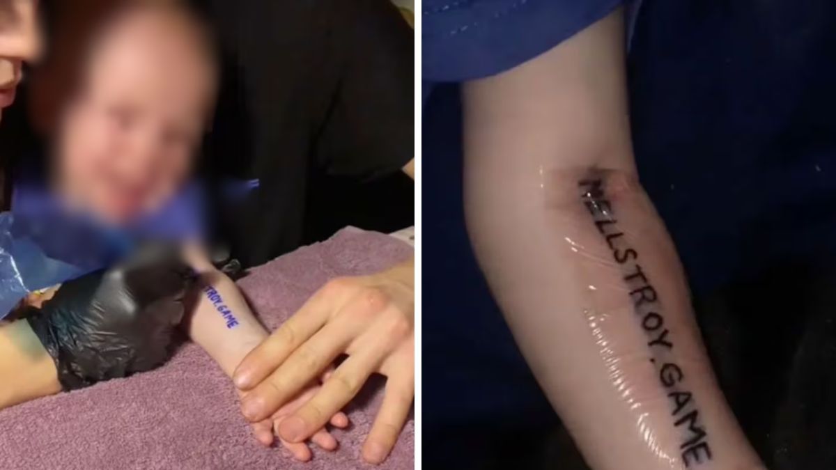 Una pareja de Bielorrusia tatuó a su hijo de un año para ganar un departamento.