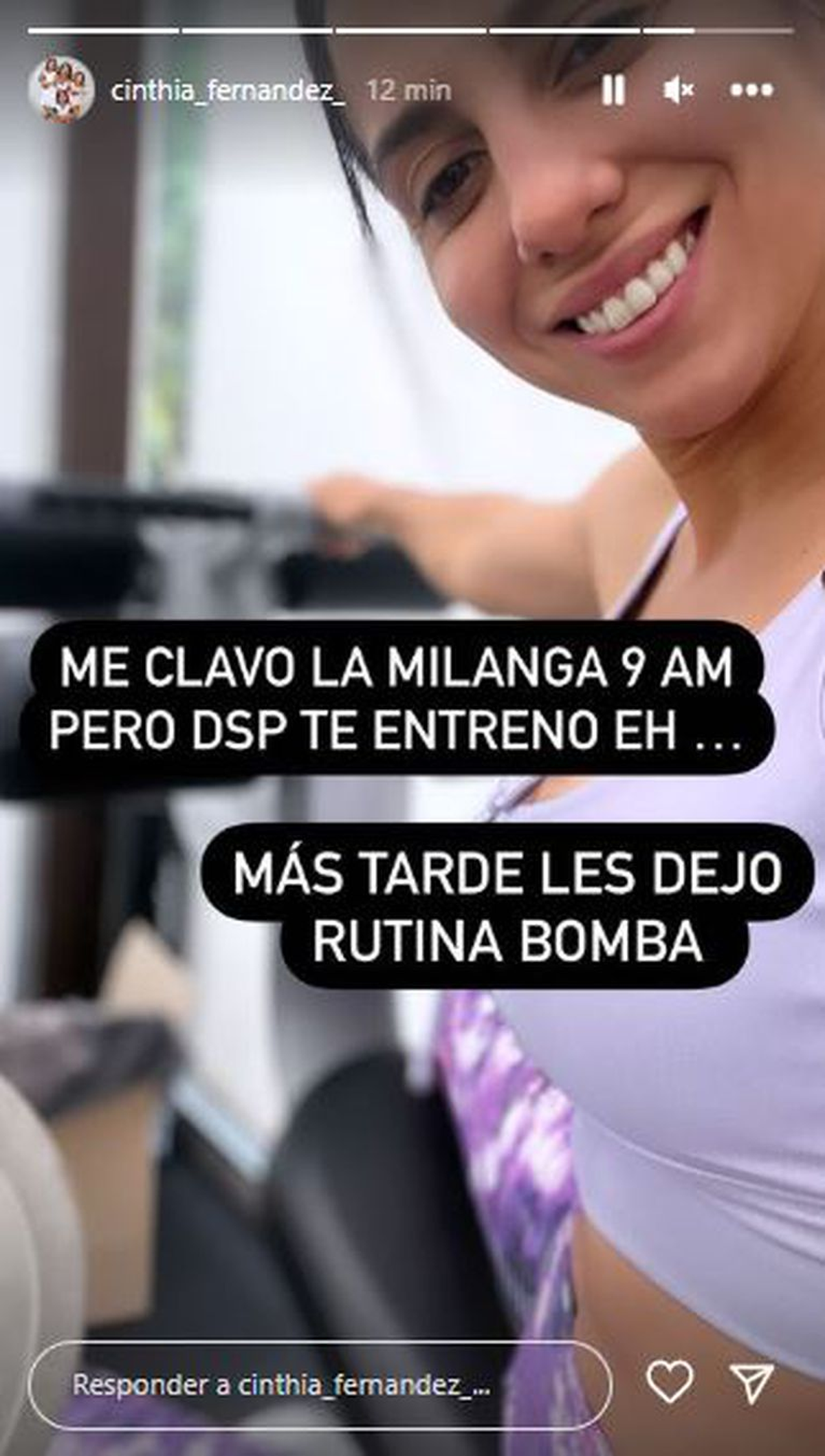 Cinthia Fernández mostró su extraño desayuno.