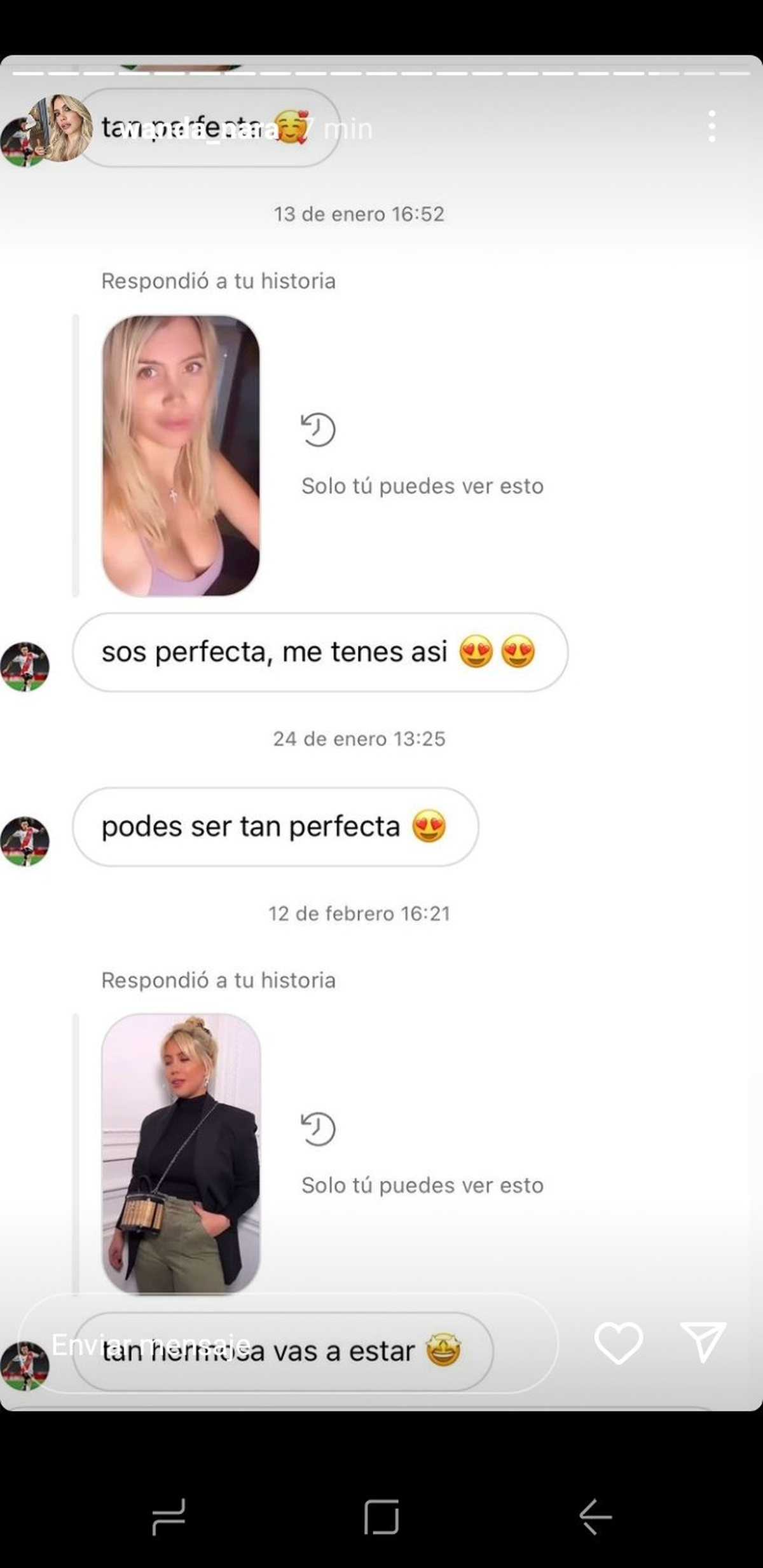 Esequiel Barco le mandó mensajes a Wanda Nara.