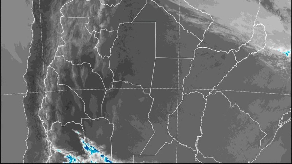 La imagen satelital del pronóstico del tiempo muestra que la provincia de Santa Fe se encuentra prácticamente libre de nubosidad. La imagen satelital del pronóstico del tiempo muestra que la provincia de Santa Fe se encuentra prácticamente libre de nubosidad.