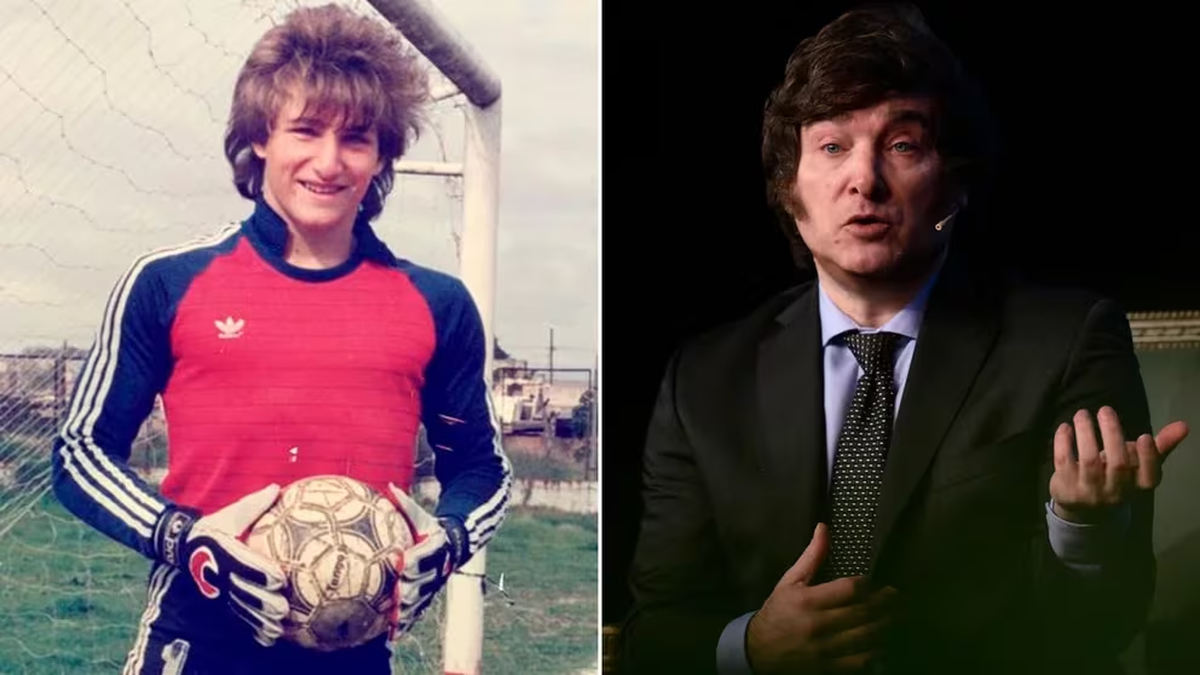 El Milei arquero y el Milei presidente. El Milei arquero y el Milei presidente.