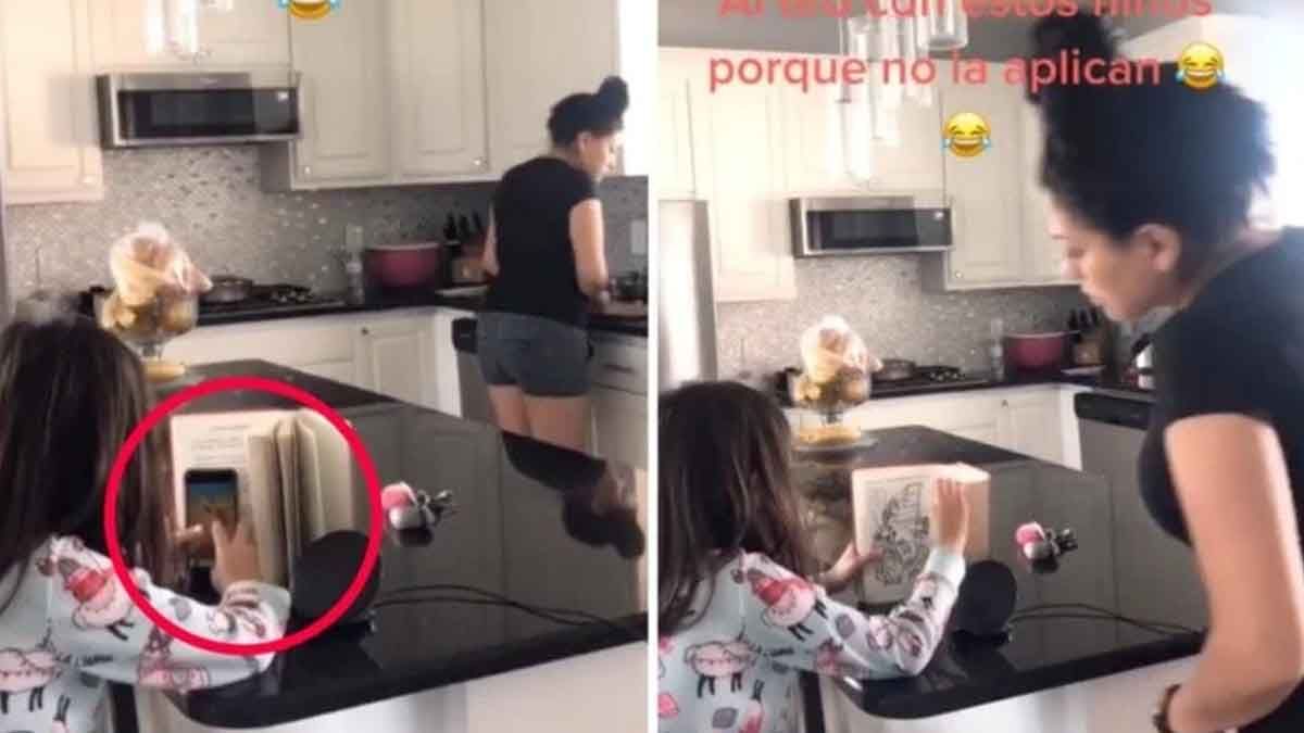 Una ni&ntilde;a enga&ntilde;a a mam&aacute;