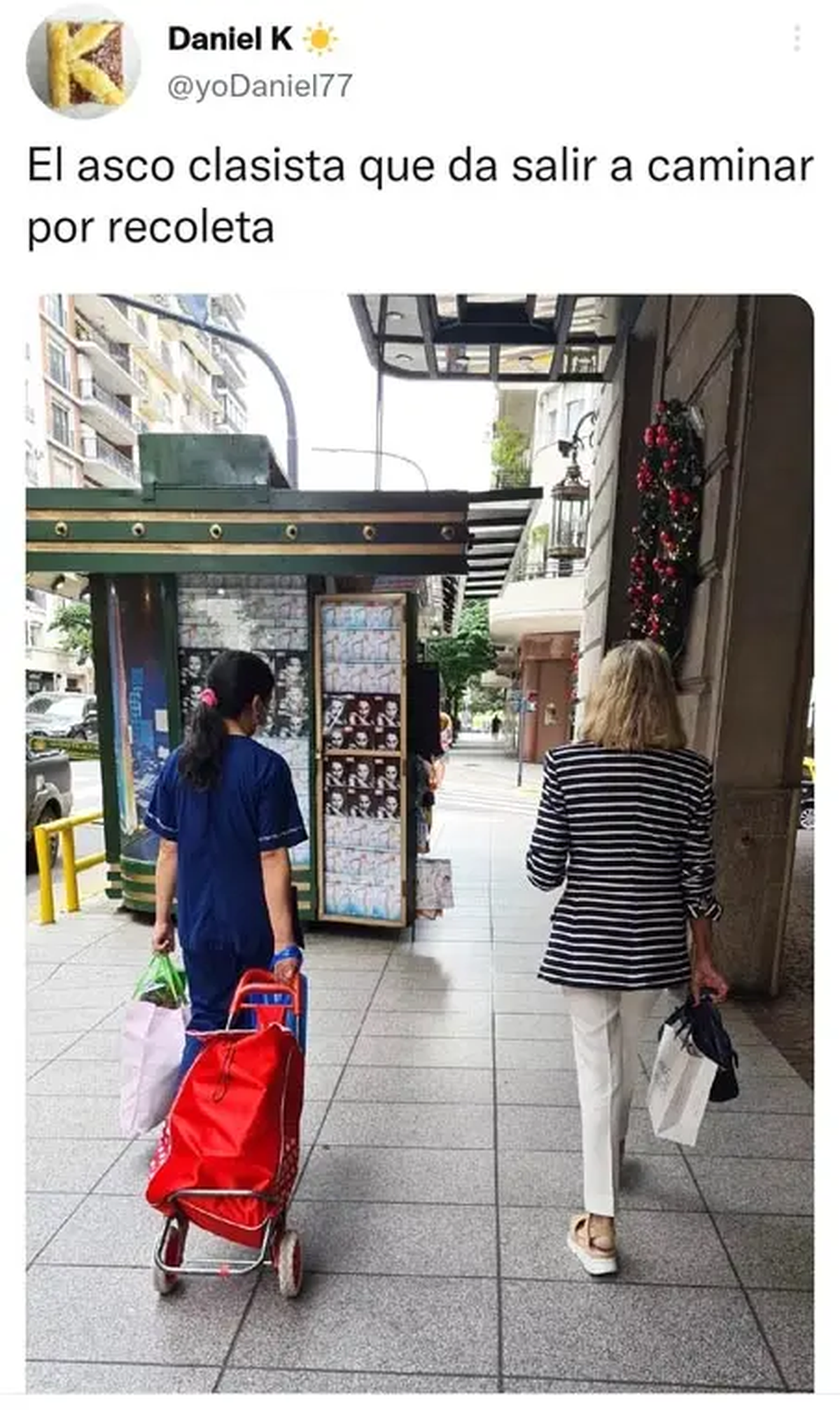 La frase peyorativa que acompañaba la imagen decía: 