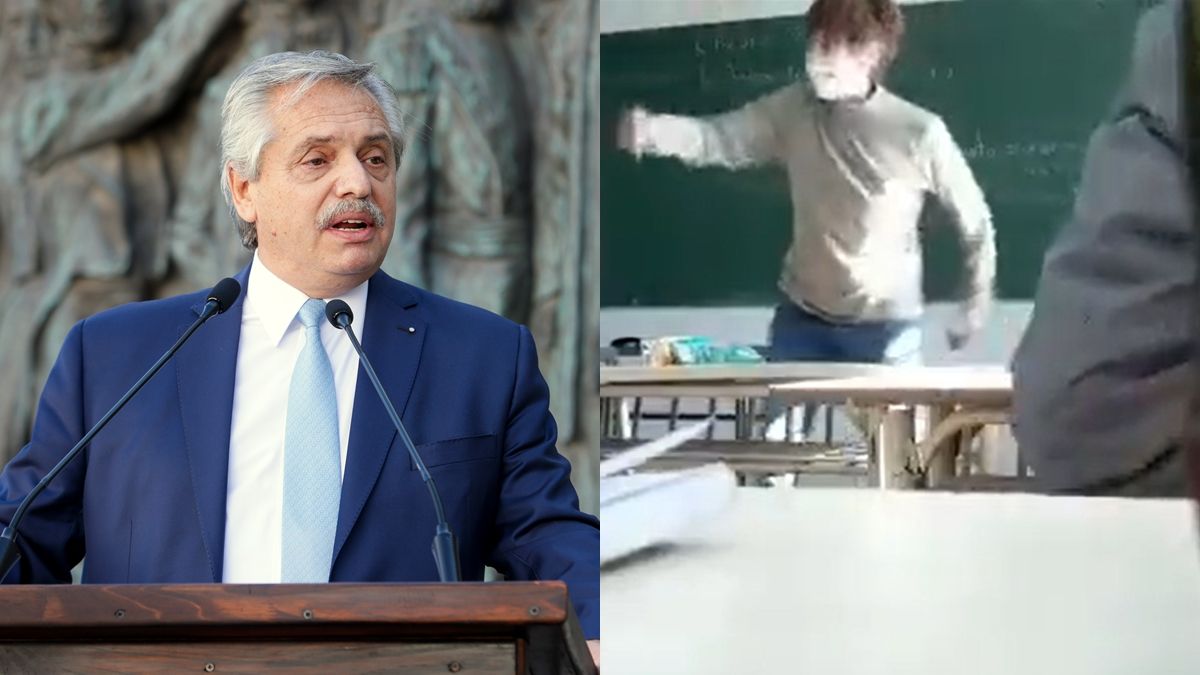 El persidente Alberto Fernández se refirió a la polémica desatada por el video de una docente de La Matanza que a los gritos defiende al modelo kirchnerista frente a sus alumnos.