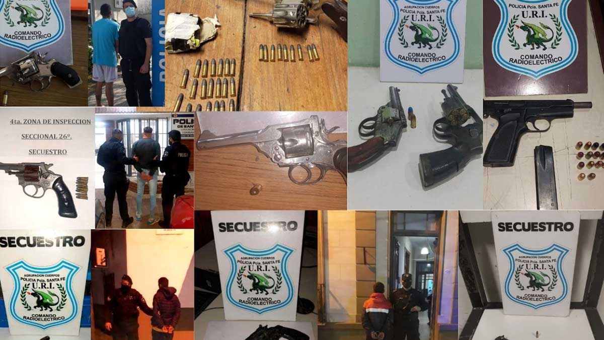 10 armas de fuego incautadas y un rifle de aire comprimido entre el jueves y este martes.