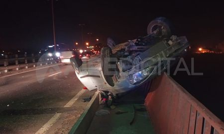 El accidente se produjo a la altura del primer aliviador de la ruta nacional 168. El accidente se produjo a la altura del primer aliviador de la ruta nacional 168.