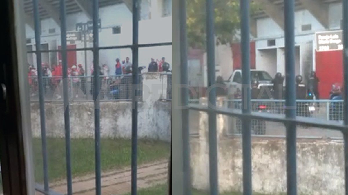 La Policía disparó balas de goma para dispersar a los hicnhas de Unión en inmediaciones del estadio en la previa del partido ante River.