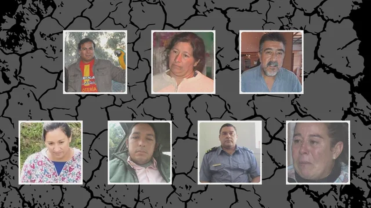 Los siete detenidos en el caso: María Victoria Caillava, Carlos Pérez, Laudelina Peña, Walter Maciel, Mónica Millapi, Antonio Benítez y Daniel Ramírez. Fotografía: Agencia Noticias Argentinas / NA Los siete detenidos en el caso: María Victoria Caillava, Carlos Pérez, Laudelina Peña, Walter Maciel, Mónica Millapi, Antonio Benítez y Daniel Ramírez. Fotografía: Agencia Noticias Argentinas / NA