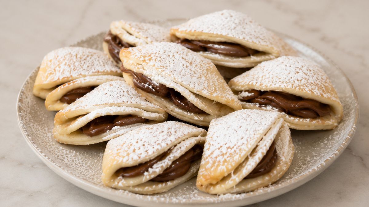 La cuenta @estamosalhorno propone estas empanadas hojaldradas como una solución rápida para el postre.