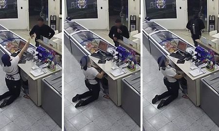 dramatico robo a una heladeria: la empleada se arrodillo atras del mostrador para protegerse dramatico robo a una heladeria: la empleada se arrodillo atras del mostrador para protegerse