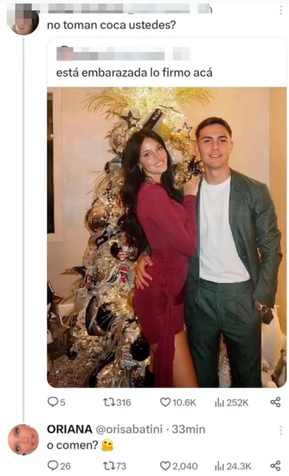 Oriana Sabatini desmintiendo los rumores. Oriana Sabatini desmintiendo los rumores.