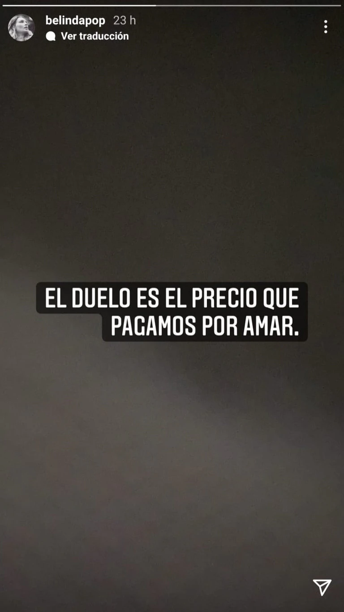 Belinda public&oacute; un mensaje que preocup&oacute; a los fans.