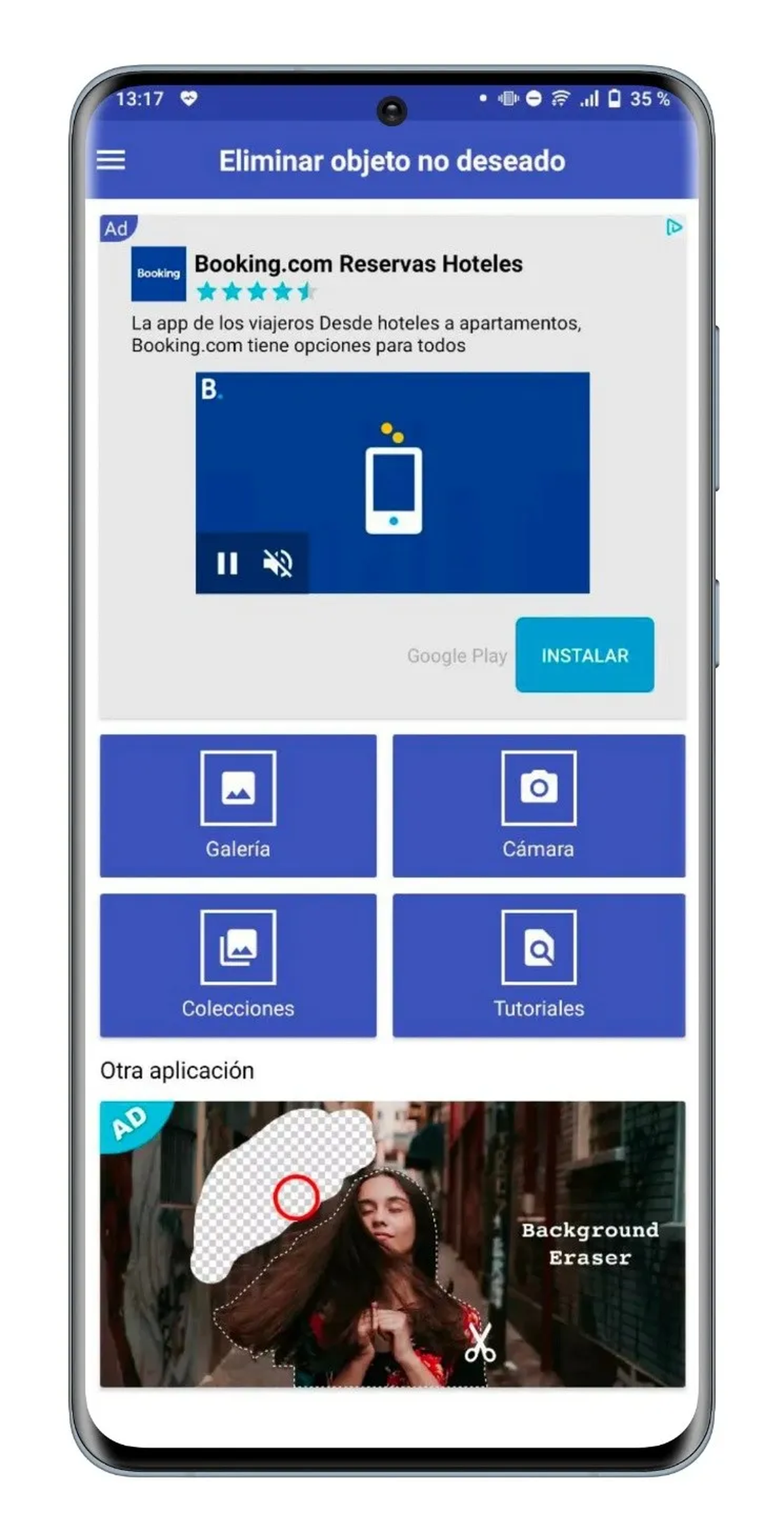 La app Eliminar objeto no deseado es liviana, gratuita e intuitiva.