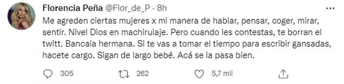 Flor Peña sobre el picante tuit del Dibu Martínez.