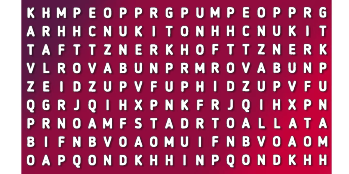 Reto visual: encontrá la palabra escondida. Reto visual: encontrá la palabra escondida.