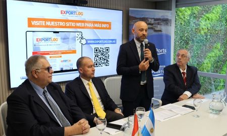 En la presentación oficial de Exportlog 2026 realizada en Buenos Aires, el ministro Puccini y el director nacional de Puertos, Iñaki Arreseygor, ratificaron el trabajo conjunto. En la presentación oficial de Exportlog 2026 realizada en Buenos Aires, el ministro Puccini y el director nacional de Puertos, Iñaki Arreseygor, ratificaron el trabajo conjunto.