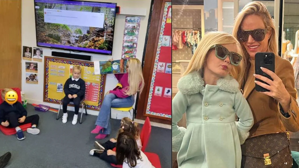 Luciana Salazar visitó el colegio de su hija y enseñó español.