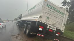 altText(Autopista Rosario - Santa Fe: un camión despistó a la altura del CRAI, en la mano hacia el sur)}