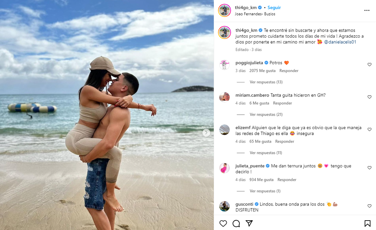 Thiago Medina le dedicó unas palabras a Daniela Celis tras su viaje a Brasil.