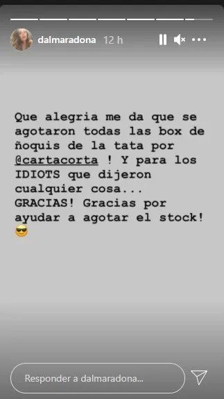 Dalma Maradona se mostró furiosa