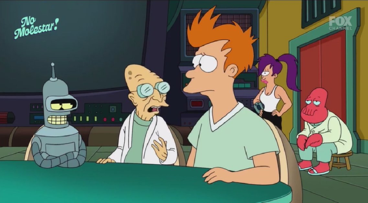 En otro episodio, Fry contrae un resfriado com&uacute;n que se extiende&nbsp;por todo&nbsp;Manhattan, Estados Unidos, y es calificado como una&nbsp;cat&aacute;strofe.