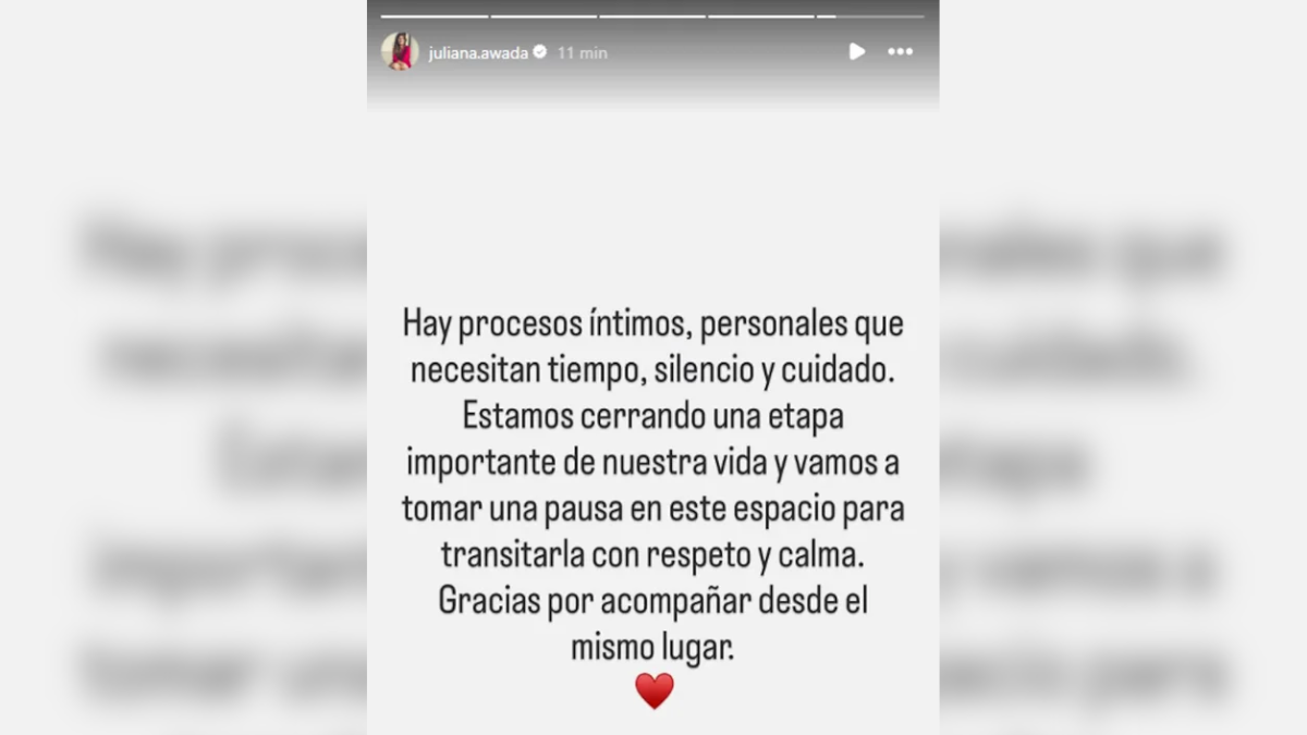 La historia de Juliana Awada para confirmar la separación con Mauricio Macri. La historia de Juliana Awada para confirmar la separación con Mauricio Macri.
