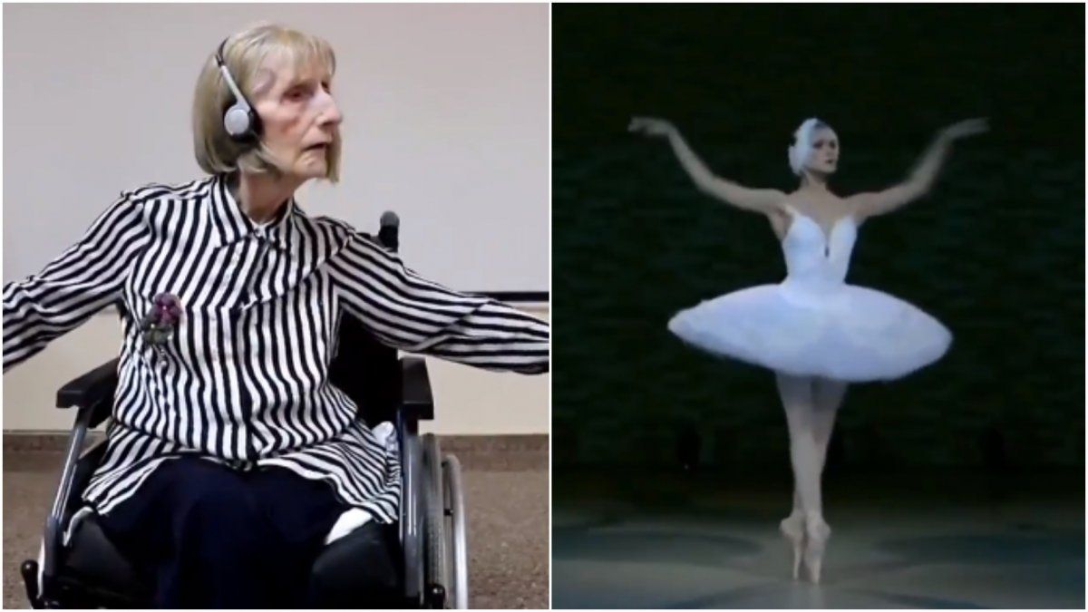 Una ex bailarina con Alzheimer se emociona al escuchar El lago de los Cisnes.