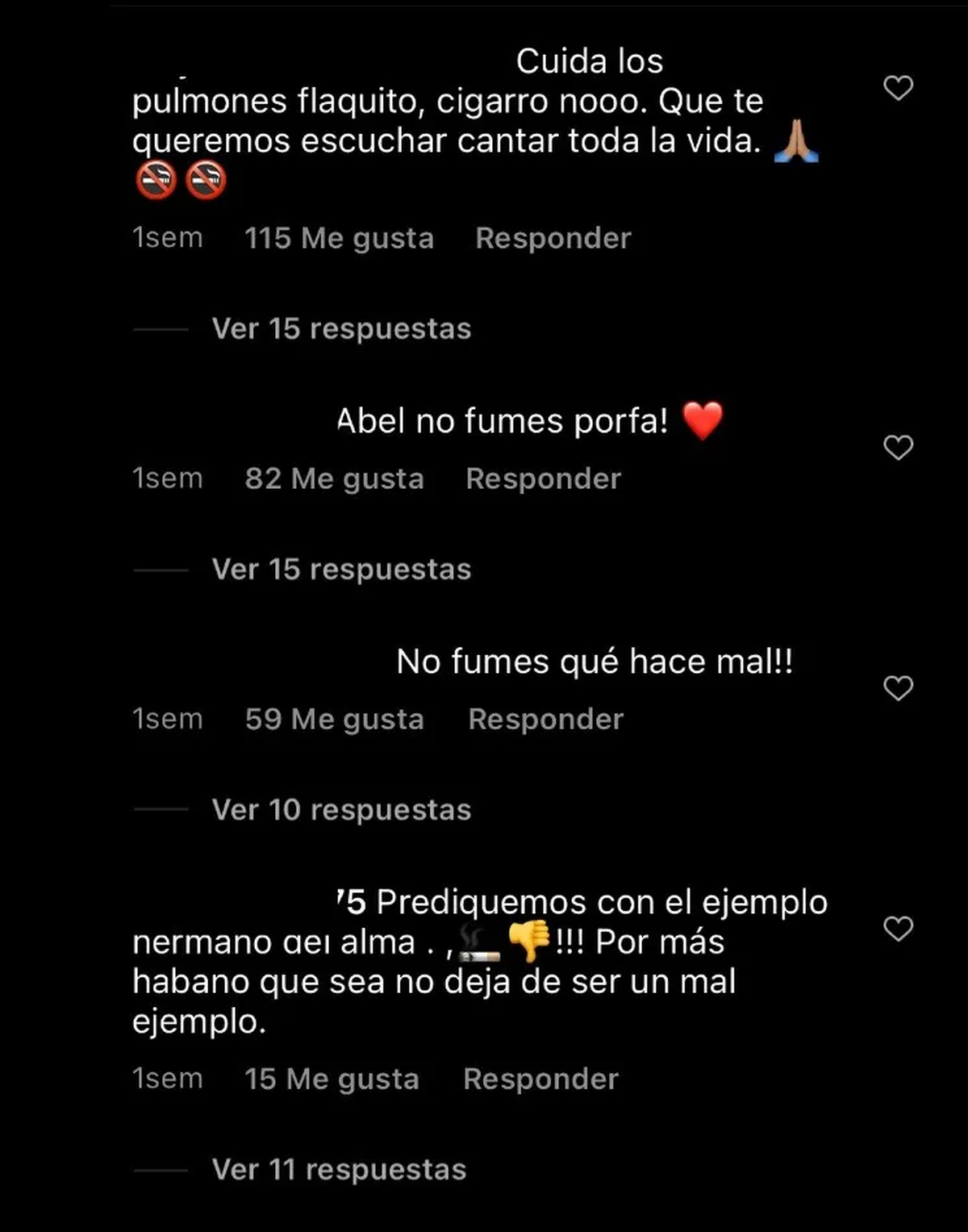 Los fan&aacute;ticos de Abel Pintos lo cuestionaron por fumar.