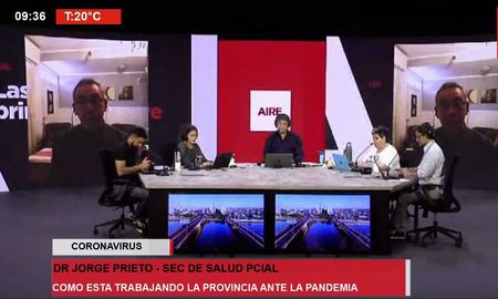 El secretario de Salud de Santa Fe, Jorge Prieto, en una entrevista con Luis Mino en el programa Ahora Vengo de Aire de Santa Fe. El secretario de Salud de Santa Fe, Jorge Prieto, en una entrevista con Luis Mino en el programa Ahora Vengo de Aire de Santa Fe.