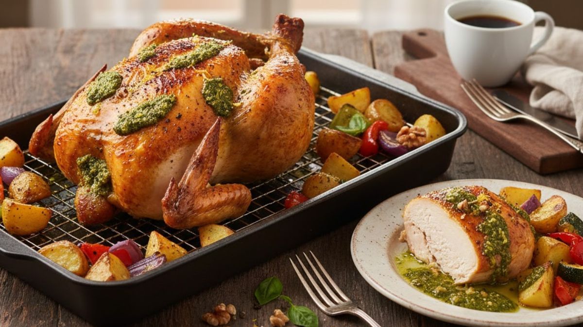 Pollo al horno con papas.&nbsp;