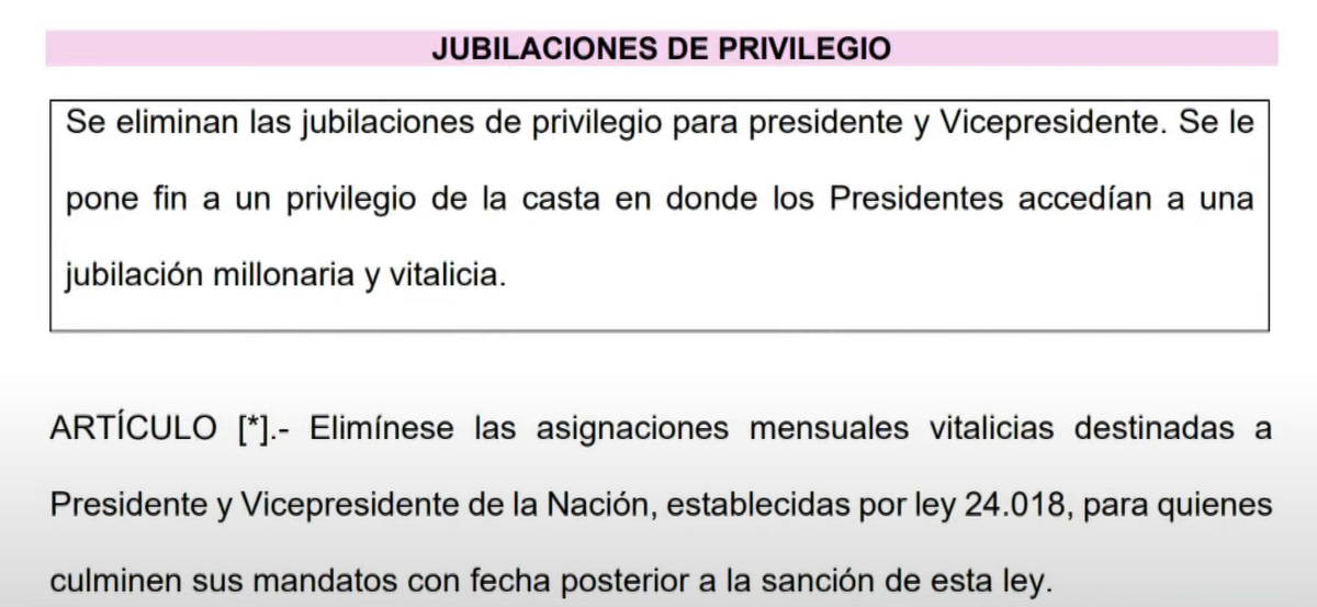 Javier Milei eliminará las jubilaciones de privilegio. Javier Milei eliminará las jubilaciones de privilegio.