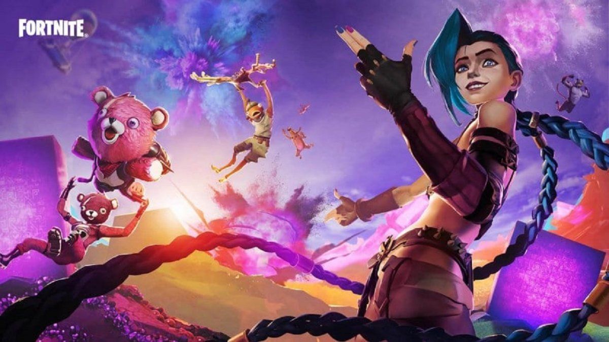 La colaboración de League of Legends y Fortnite sumó a la skin Jinx Arcane.
