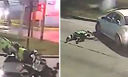 Un auto dobló en U, chocó a una moto y dos personas salieron volando en Buenos Aires. Un auto dobló en U, chocó a una moto y dos personas salieron volando en Buenos Aires.